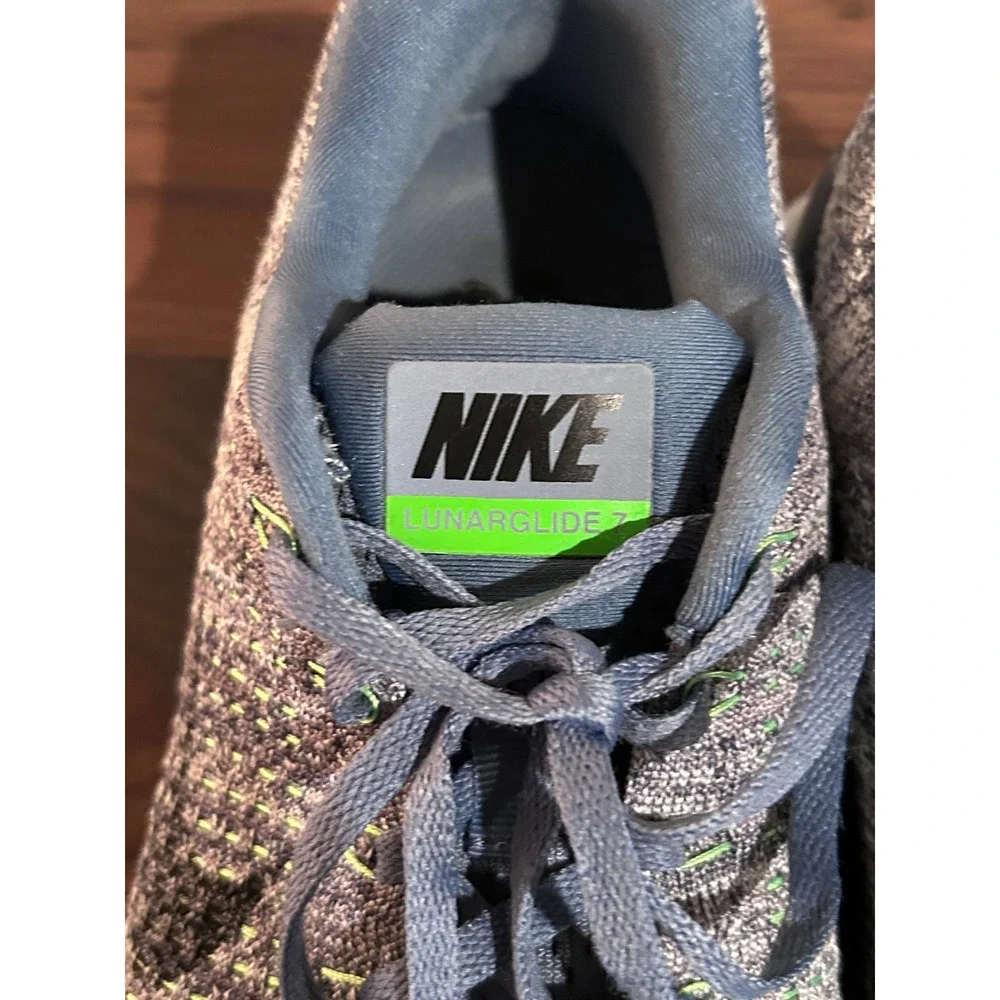 Nike Lunarglide 7 Womens‎ Blue Green Flyknit Running Shoes 747356-403 Size 9